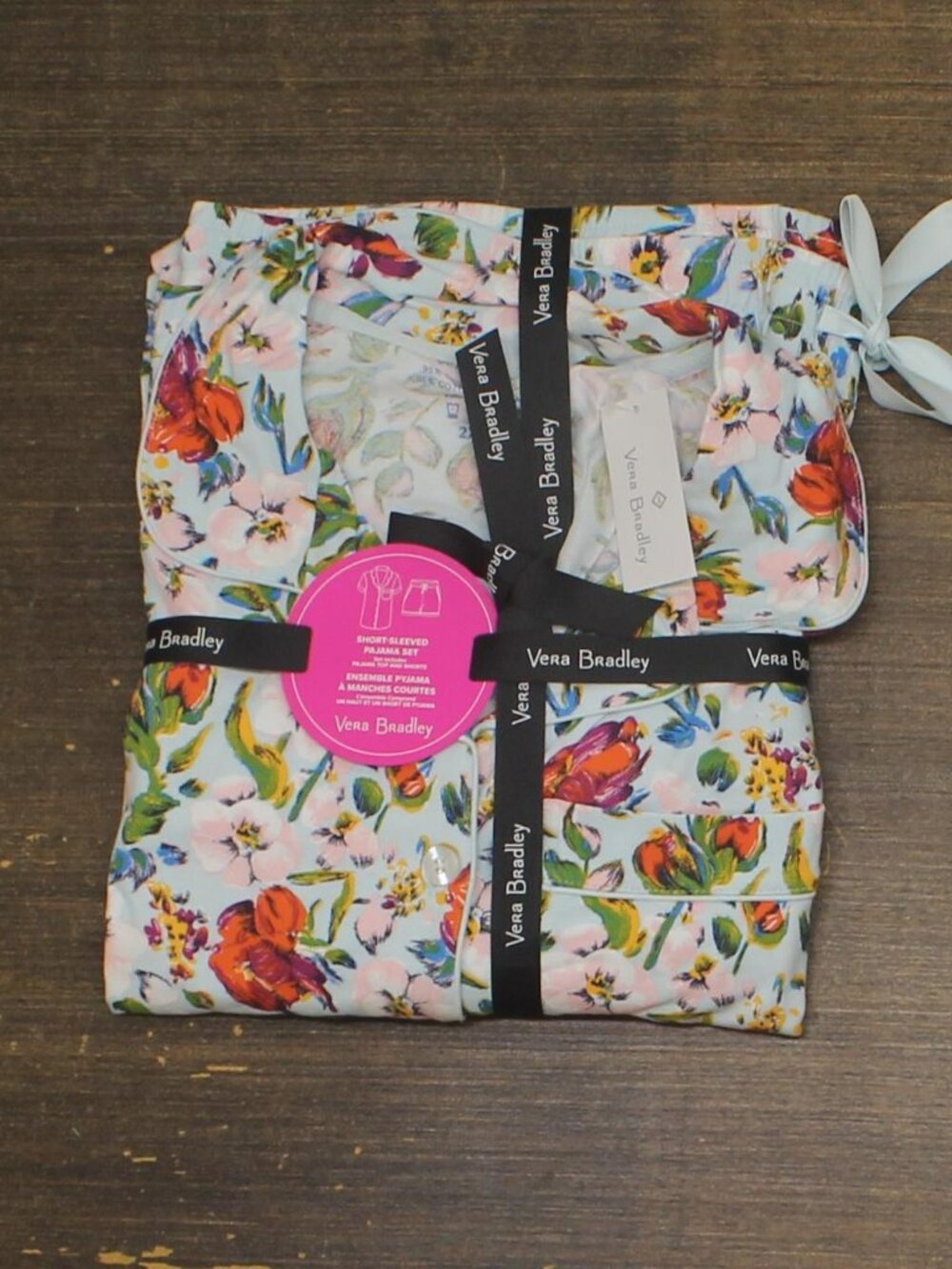 Vera Bradley Blue Vera Bradley Pajama Set With Button Up Shirt And Sz 2XL